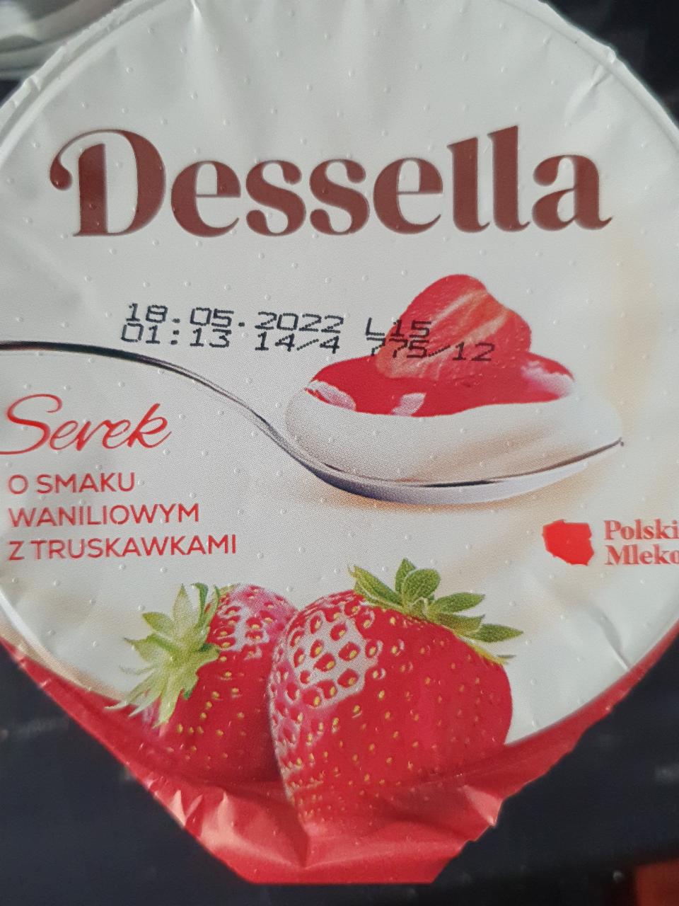 Фото - Serek o smaku waniliowym z truskawkami Dessella