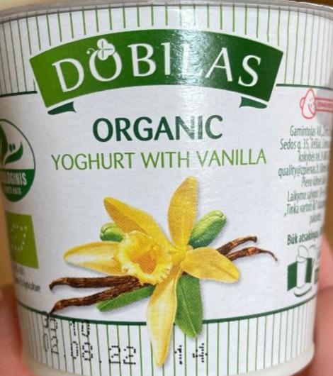 Фото - Йогурт 3.3% натуральний з ваніллю Organic Vanilla Dobilas