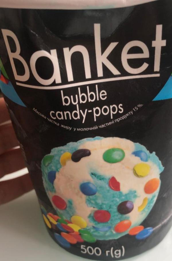 Фото - морозиво пломбір зі смаком жувальної гумки з кольоровим драже Banket Ласунка