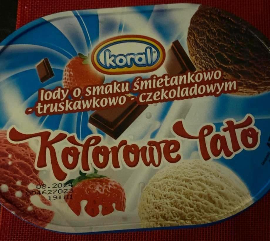 Фото - Морозиво вершкове з полунично-шоколадним смаком Kolorowe Lato Koral