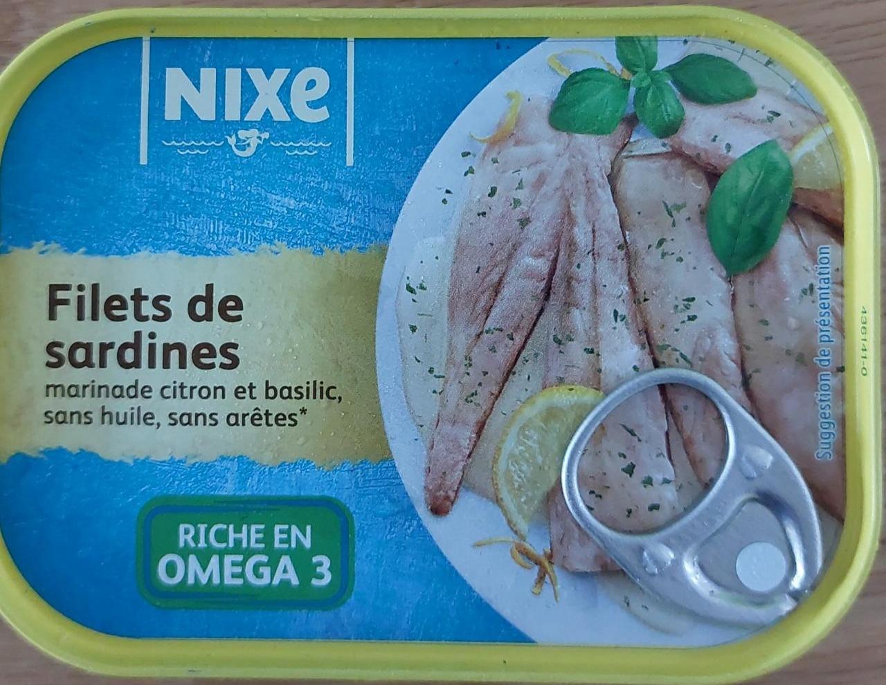 Фото - Filets de sardines marinade citron et basilic, sans huile, sans arêtes Nixe