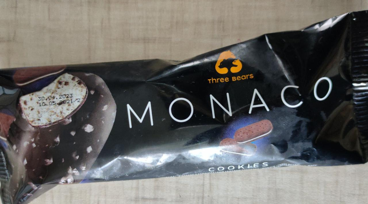 Фото - Морозиво 10% глазуроване на паличці Cookies Monaco Three Bears Три Ведмеді