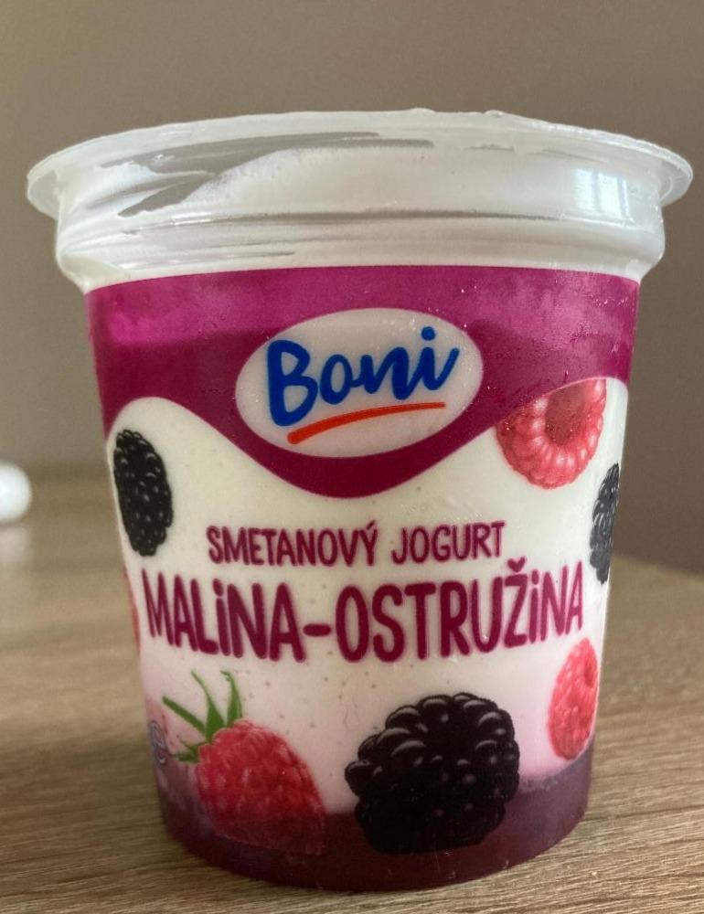 Фото - Йогурт вершковий Малина-ожина Jogurt Smetanovy Boni