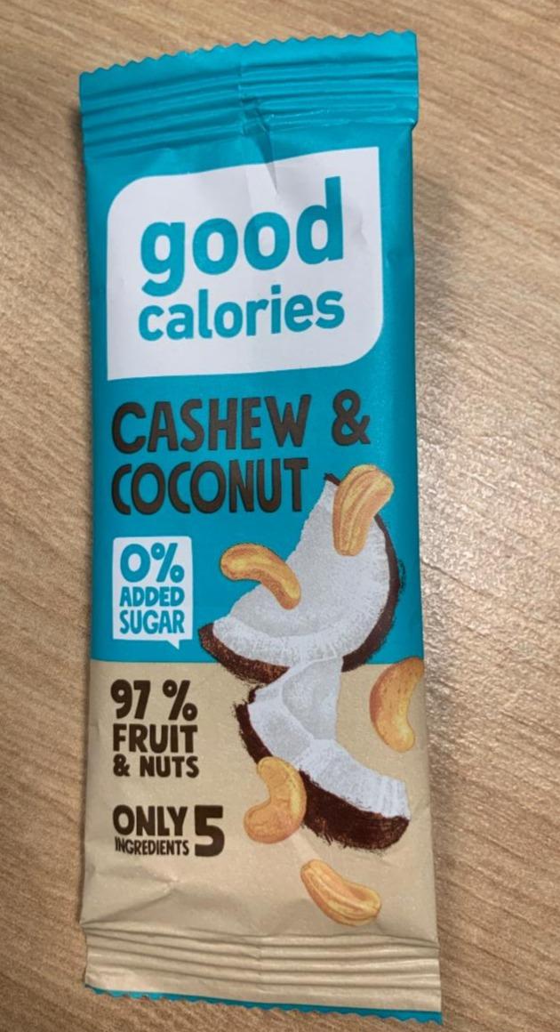 Фото - Батончик кокосовий з кеш'ю Cashew & Coconut без цукру Good Calories