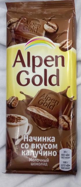 Фото - Шоколад начинка зі смаком капучіно Alpen Gold Альпен Гольд