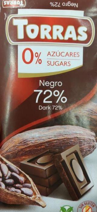 Фото - Шоколад чорний 72% без цукру та глютену Zero Torras