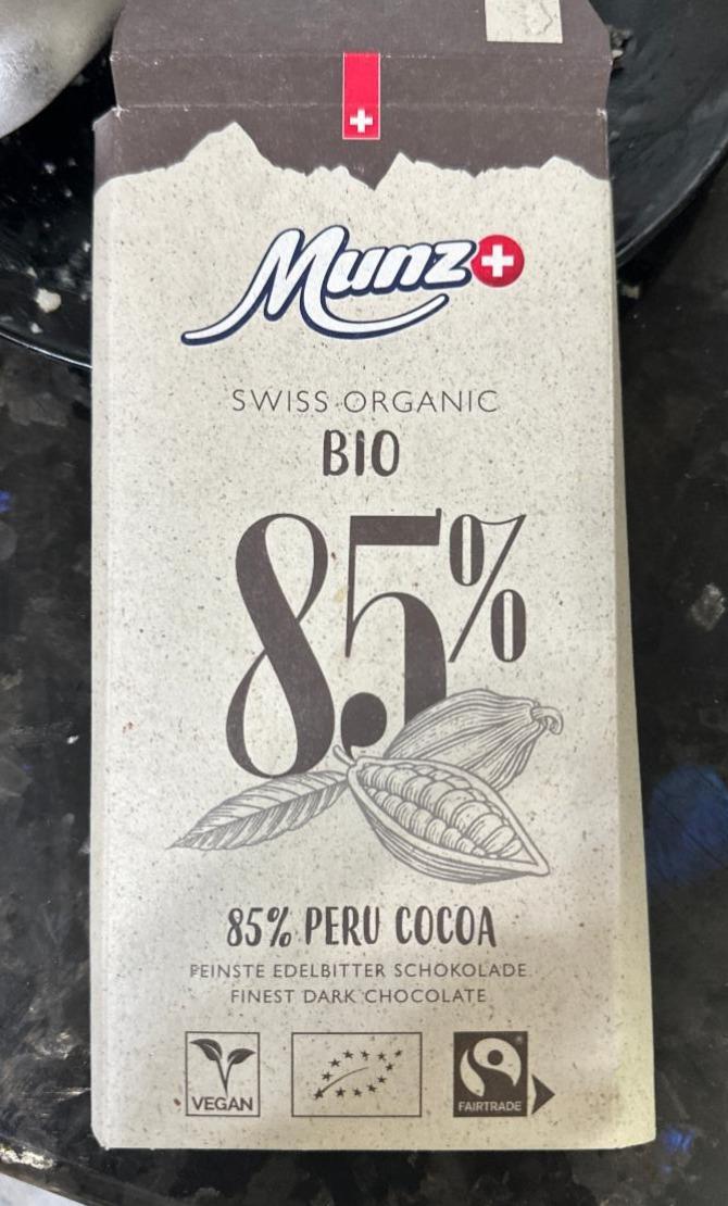 Фото - Шоколад чорний 85% какао боби з Перу Organic Munz