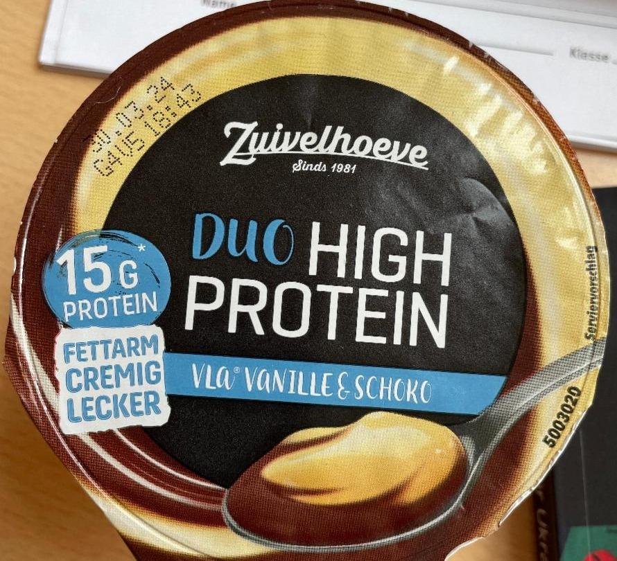 Фото - Duo high protein pudding vanille schoko Zuivelhoeve