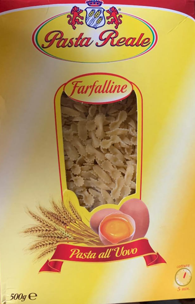 Фото - Макаронні вироби Королівської макарони Farfalline з яйцем Pasta Reale