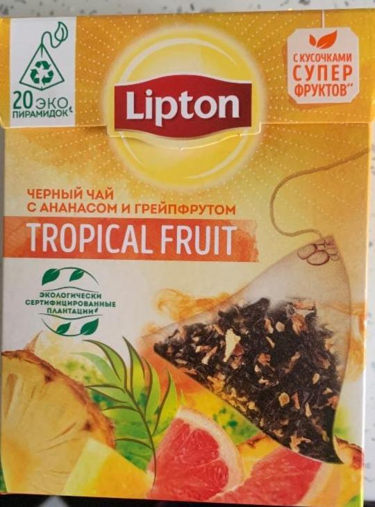Фото - чорний чай з ананасом і грейпфрутом Tropical fruit Lipton