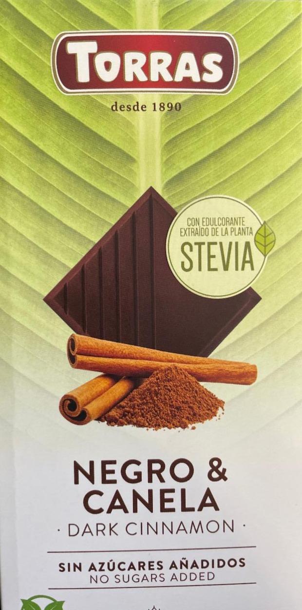 Фото - Чорний шоколад Stevia з корицею Torras