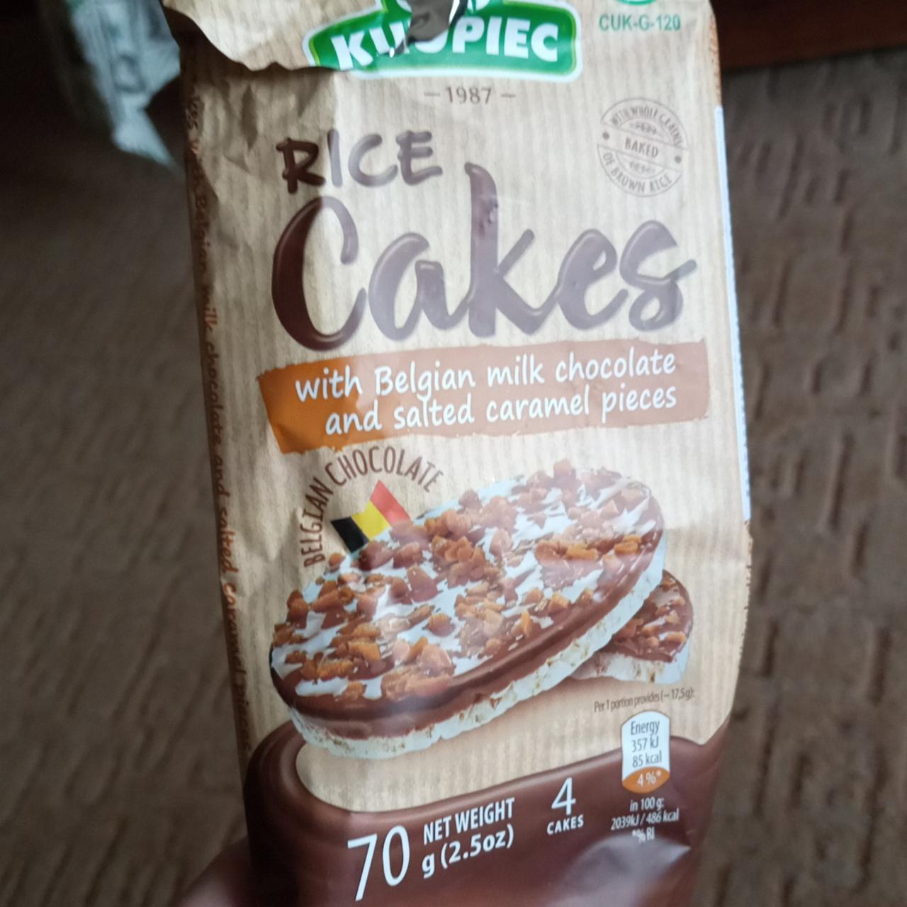 Фото - Хлібці рисові Rice Cakes Chocolate and Salted Caramel Pieces Kupiec