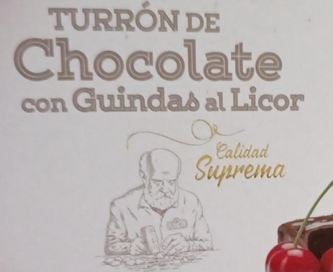 Фото - Turron de chocolate con Guindas al licor Picó