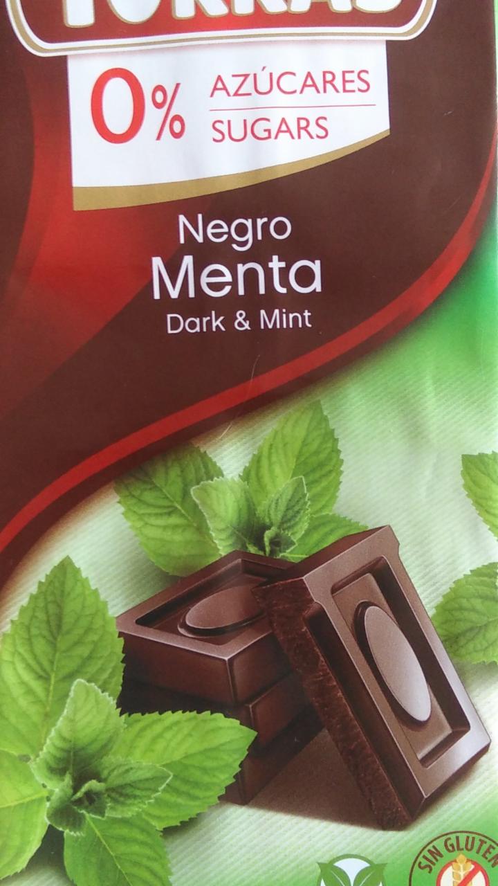 Фото - Шоколад чорний з м'ятою 0% цукру Torras