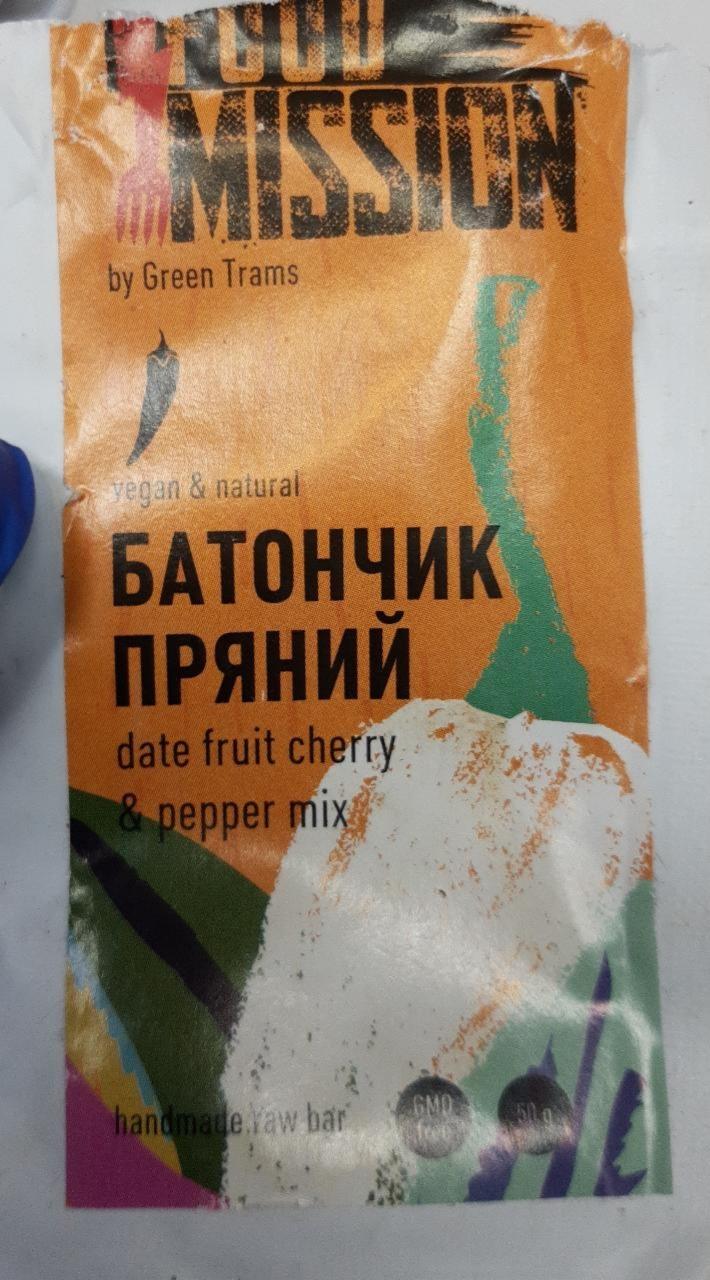 Фото - Батончик пряний Date Fruit Cherry & Pepper Mix Food Mission