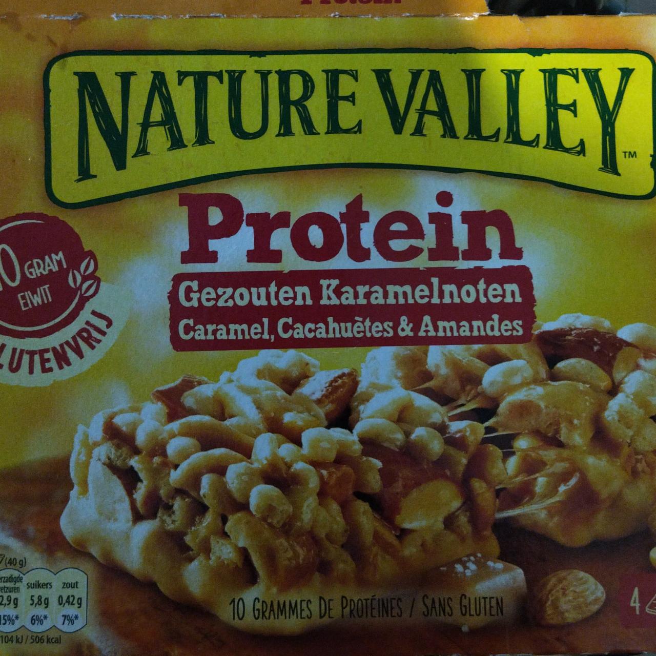 Фото - Батончик Карамельний протеїновий з арахісом і мигдалем Nature Valley