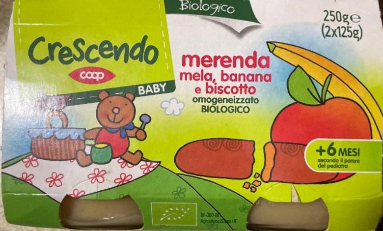 Фото - Merenda mela, banana e biscotto omogeneizzato biologico Coop