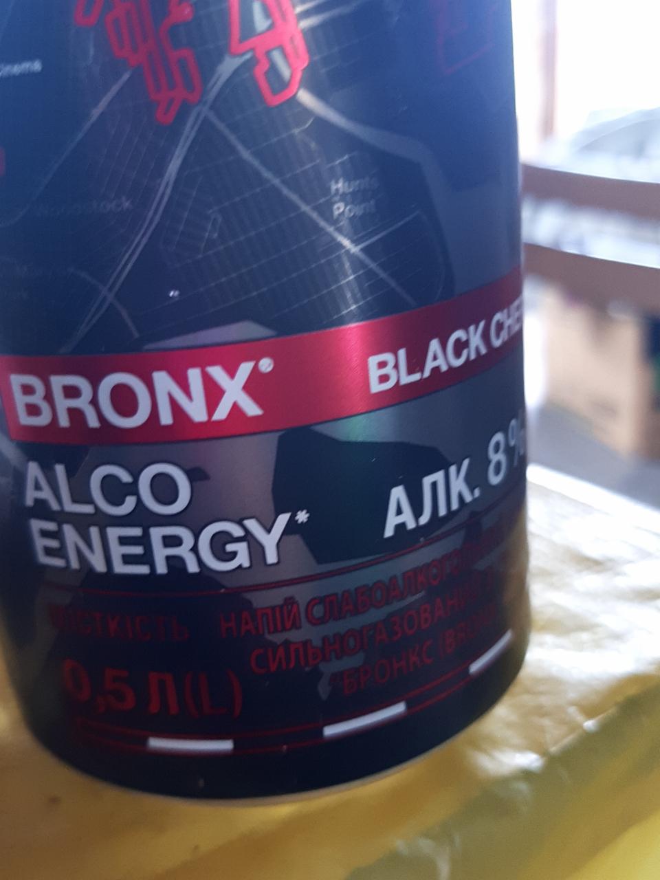 Фото - Напій слабоалкогольний 8% енергетичний сильногазований Black Cherry Bronx