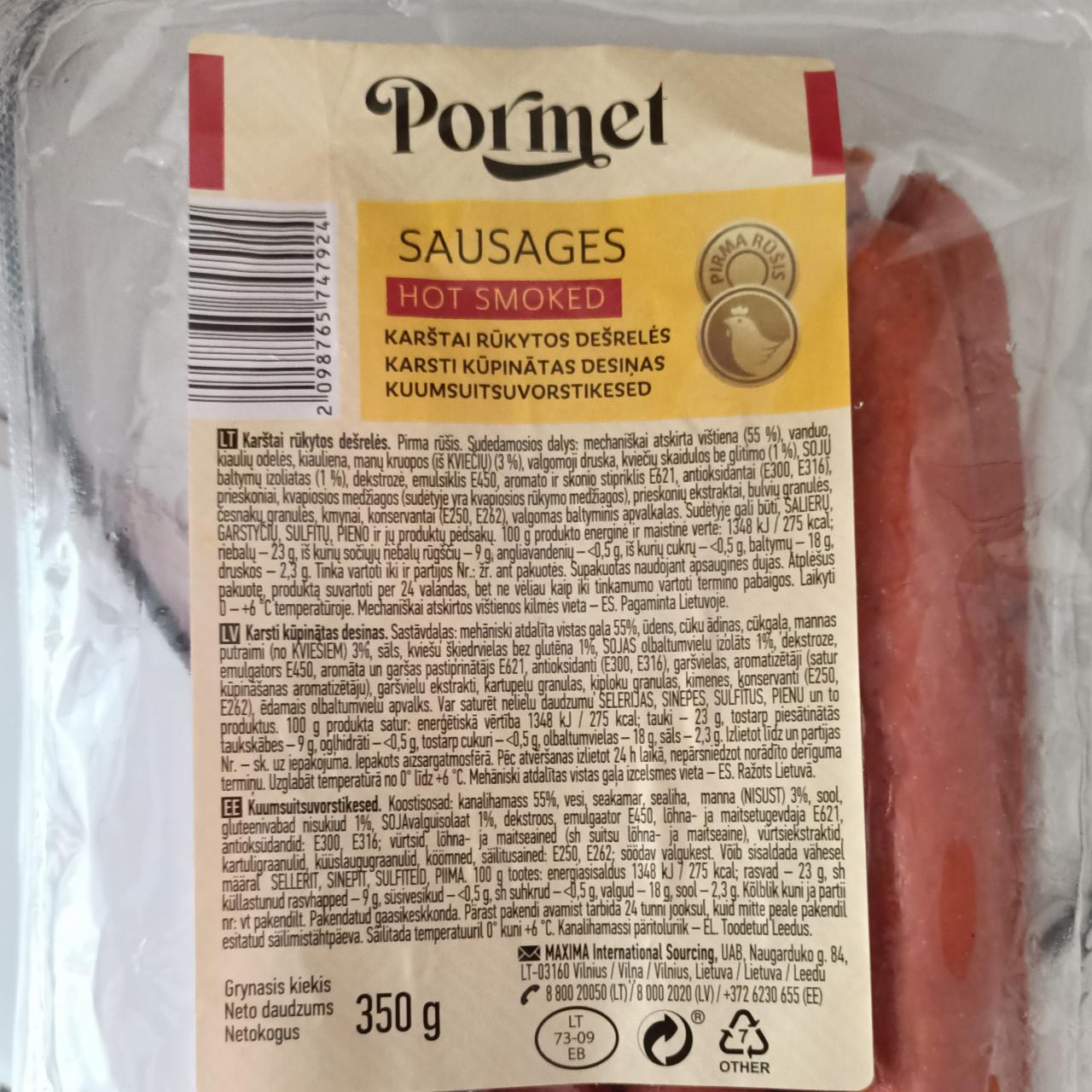 Фото - Сосиски копчені Hot Smoked Sausages Pormet