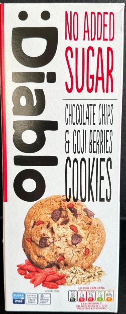 Фото - No Added Sugar Chocolate Chip & Goji Berres Cookies Diablo