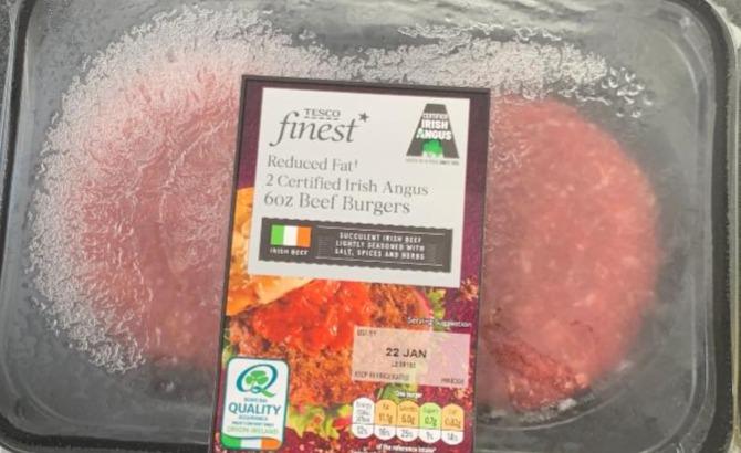 Фото - Finest Reduced Fat Irish Angus 6Oz Beef Burgers Tesco