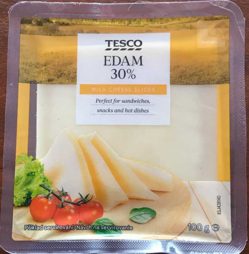 Фото - Edam 30% mild cheese slices Tesco