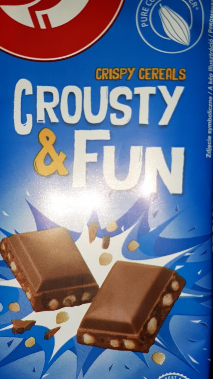 Фото - Молочний шоколад із злаковими кріспами Crousty Fun Auchan Ашан