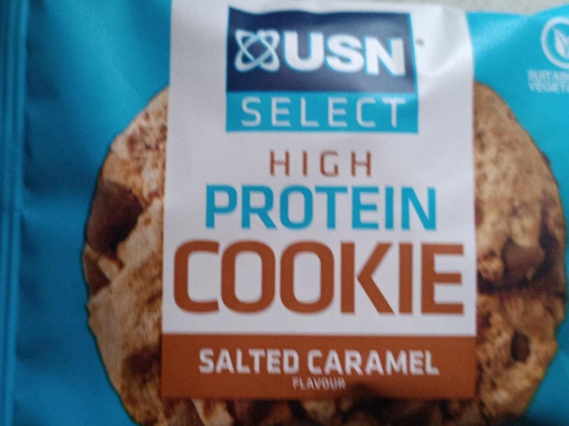 Фото - Печиво протеїнове High Protein Salted Caramel Cookie USN