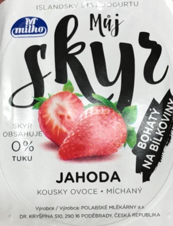Фото - йогурт знежирений полуничний Mjj Skyr Jahoda Milko