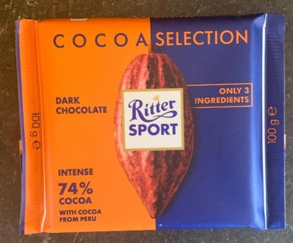 Фото - Шоколад чорний 74% Extra Cocoa Peru Ritter Sport