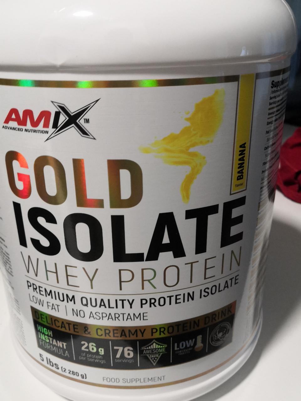 Фото - Ізолят сироваткового протеїну зі смаком шоколадно-арахісового масла Isolate Protein Amix Gold