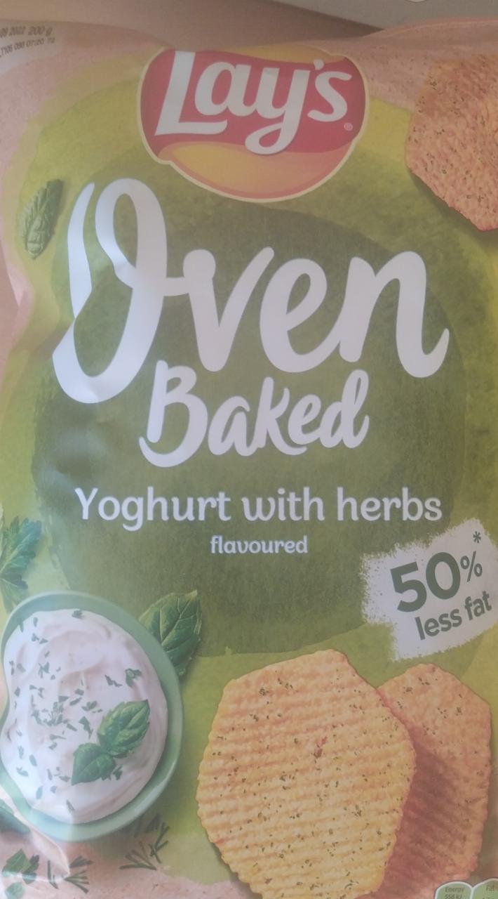 Фото - Запечені картопляні чіпси Oven Baked зі смаком йогурту та зелені LAY'S