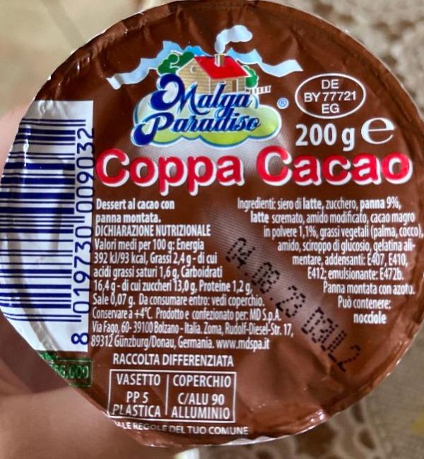 Фото - Десерт Coppa Cacao Malga Paradiso