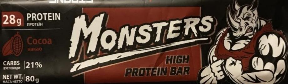 Фото - Батончик протеїновий з какао High Protein Bar Monsters