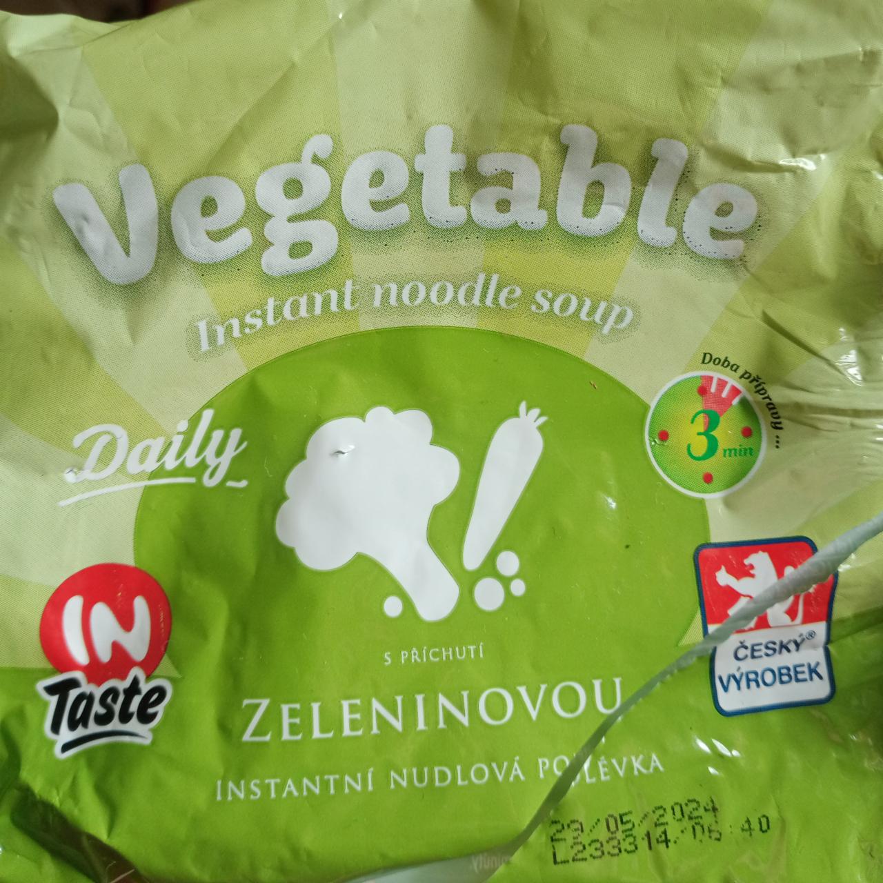Фото - Vegetable instantní nudlová polevkas příchuti zeleninovou inTaste