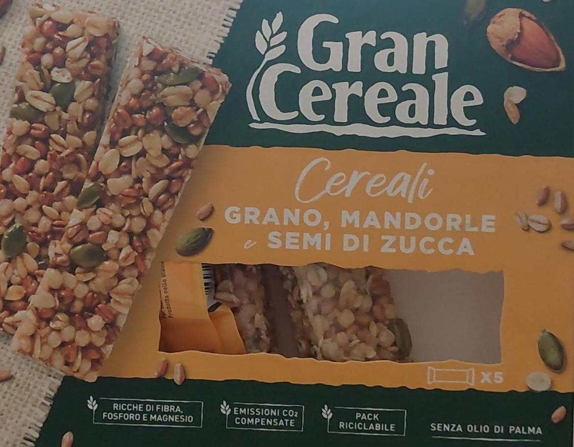 Фото - Батончики злакові з пшениці мигдалю та гарбузового насіння Gran Cereale