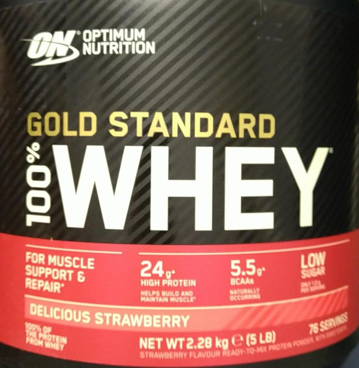 Фото - Протеїн WHEY Gold Standard Delicious Strawberry Золотий стандарт полуниця Optimum Nutrition