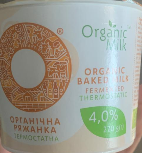 Фото - ряжанка органічна термостатна 4.0% Organic Milk