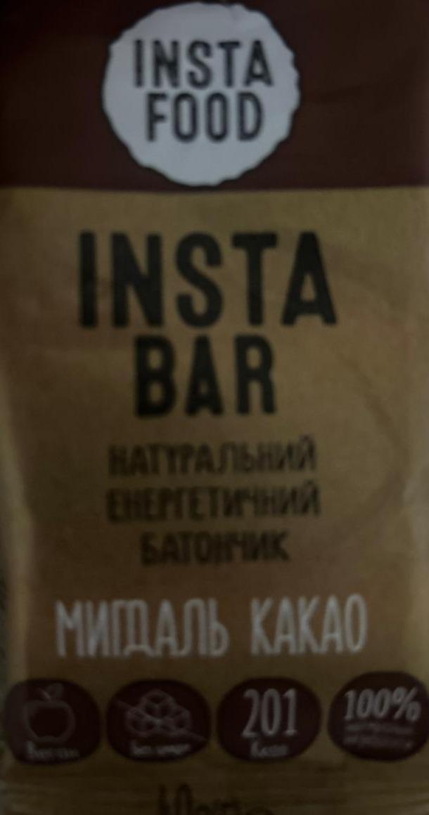 Фото - Батончик натуральний енергетичний Insta Bar мигдаль какао Insta food