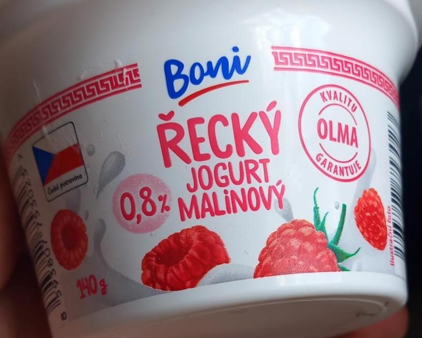 Фото - Йогурт 0.8% грецький малиновий Recky Jogurt Boni