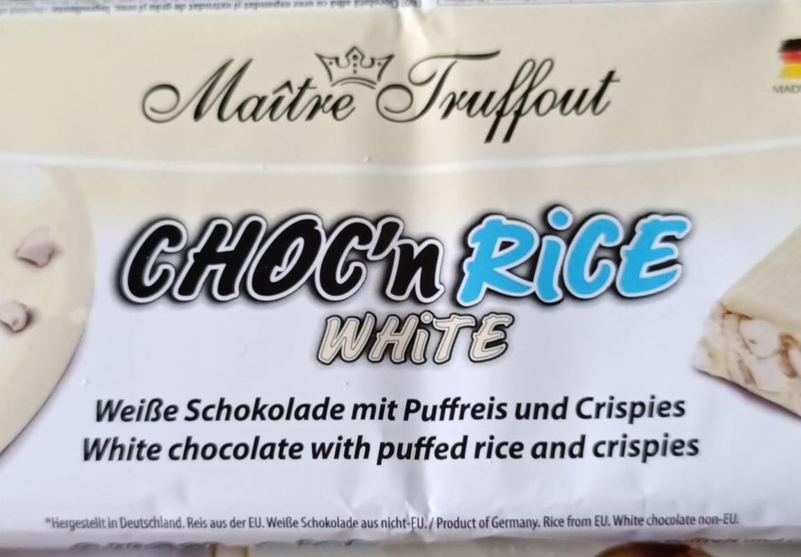 Фото - Choc'n rice white chocolate with puffed rice and crispies Maître Truffout