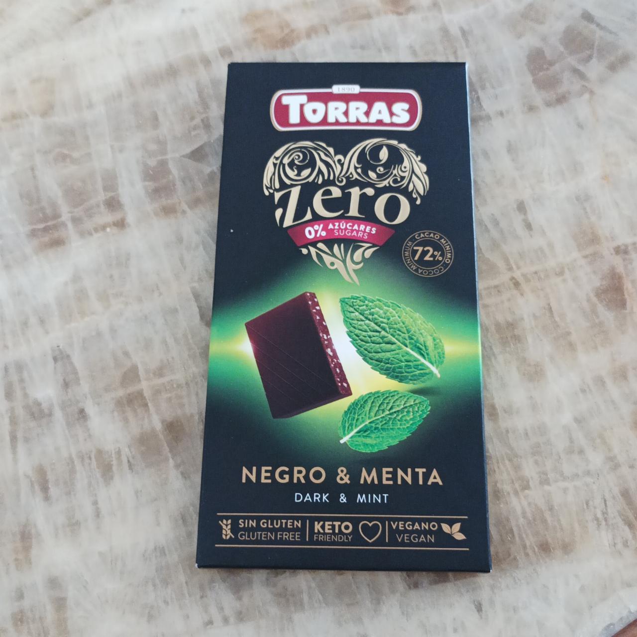 Фото - Шоколад чорний без цукру Negro & Menta Zero Torras