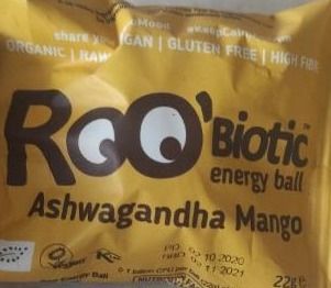 Фото - Батончик c енергетичний ашваганда-манго Roo`Biotic