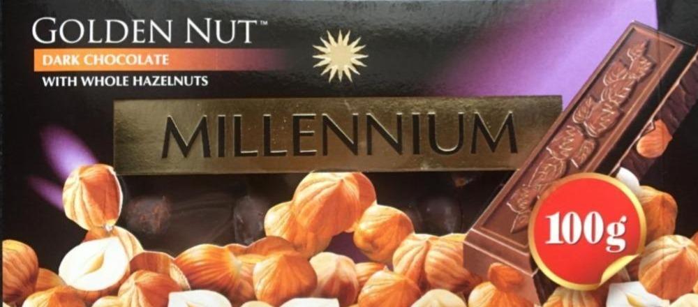 Фото - Шоколад чорний Golden Nut з цільними лісовими горіхами Millennium