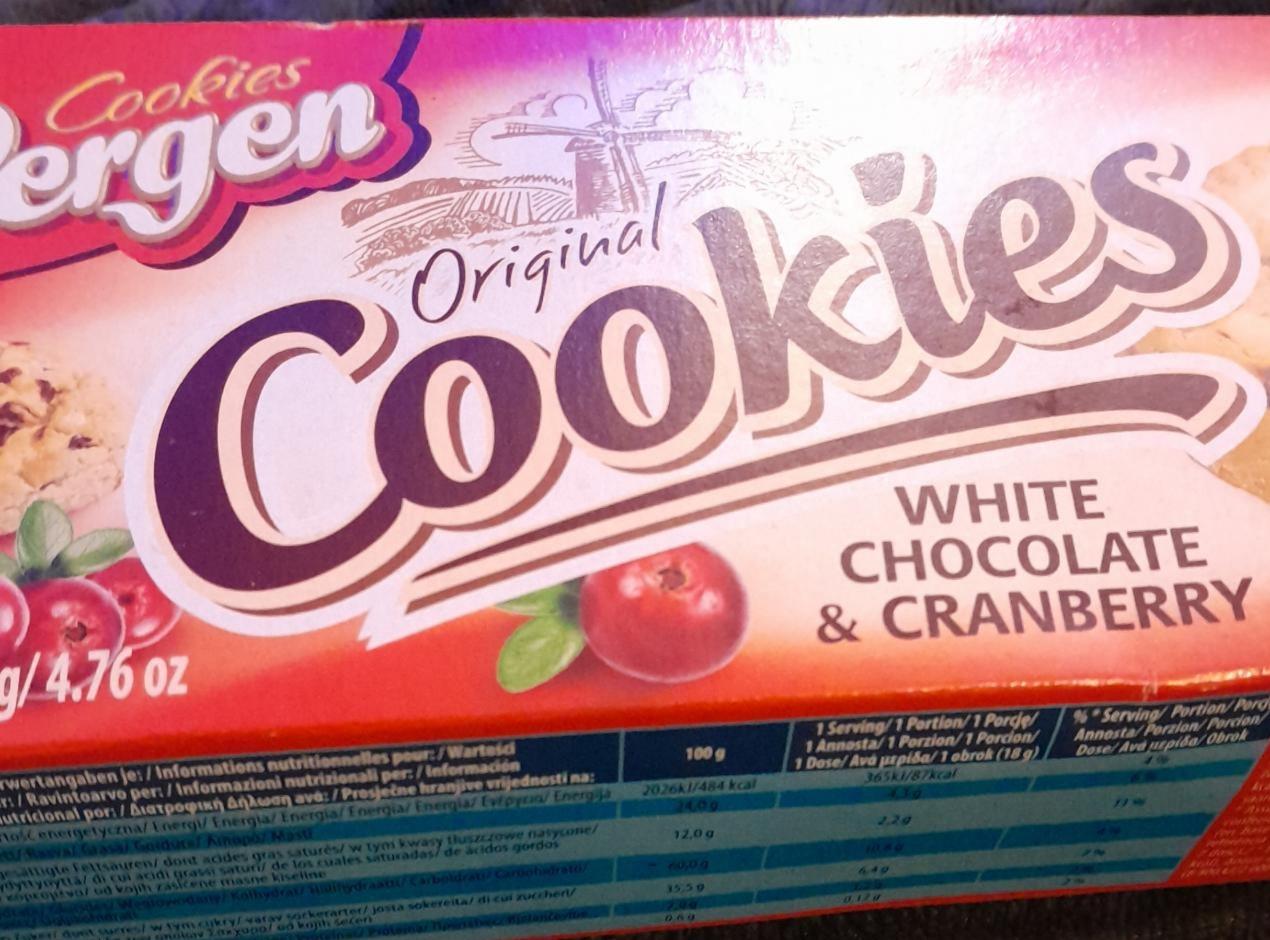 Фото - Печиво білий шоколад і журавлина White Chocolate Cranberry Original Cookies Bergen
