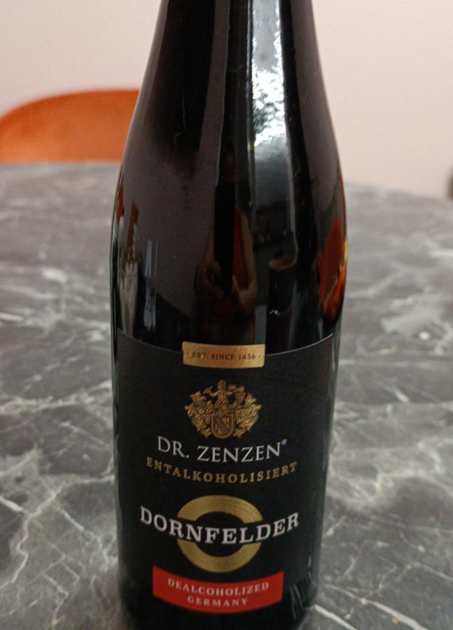 Фото - Вино червоне 0% напівсолодке безалкогольне Dornfelder Dr. Zenzen