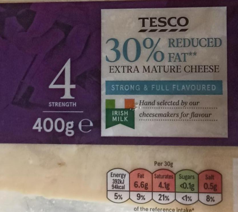 Фото - Reduced fat extra mature cheddar Tesco