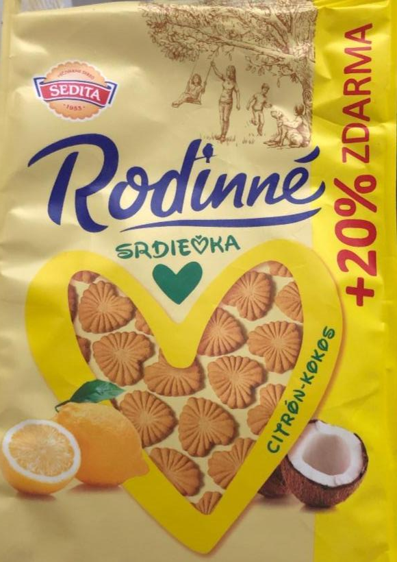 Фото - Печиво Rodinné Srdiečkoa кокосово-лимонне Sedita