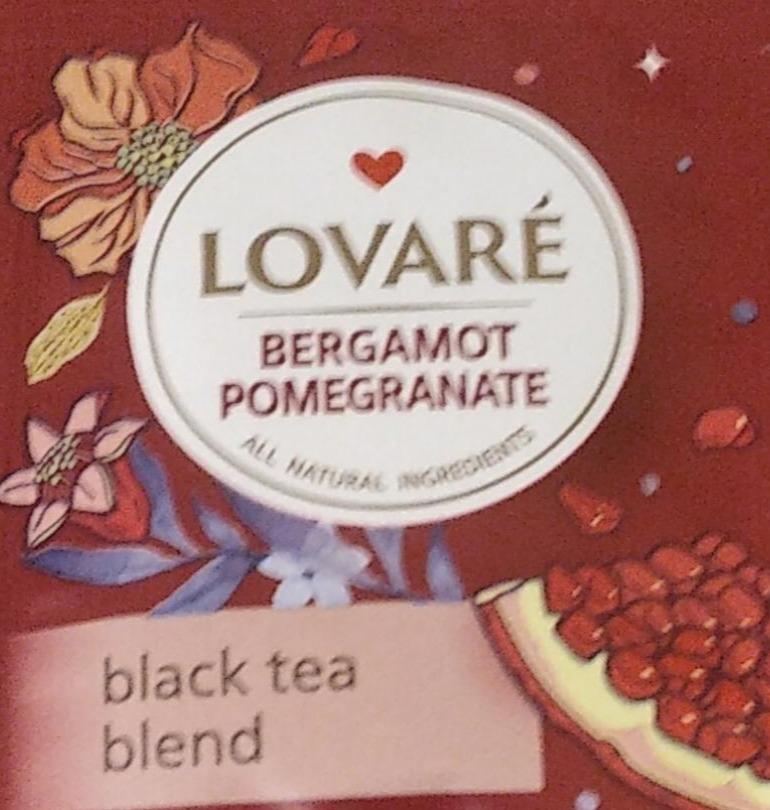 Фото - Чай Lovare Pomegranate shake чорний з ароматом граната в пірамідках Lovare