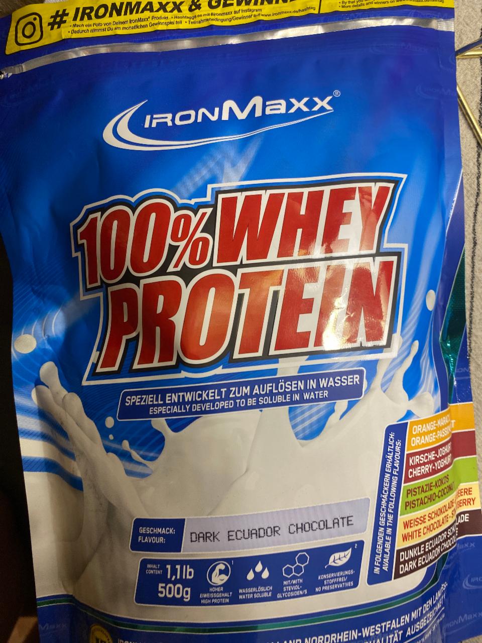 Фото - Протеїн 100% Whey Protein Dark Ecuador Chocolate IronMaxx